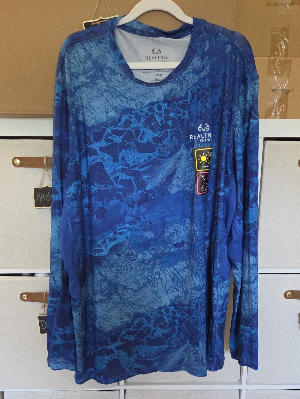 Realtree Fishing Blue Camouflage Long-Sleeve Performance SPF Shirt